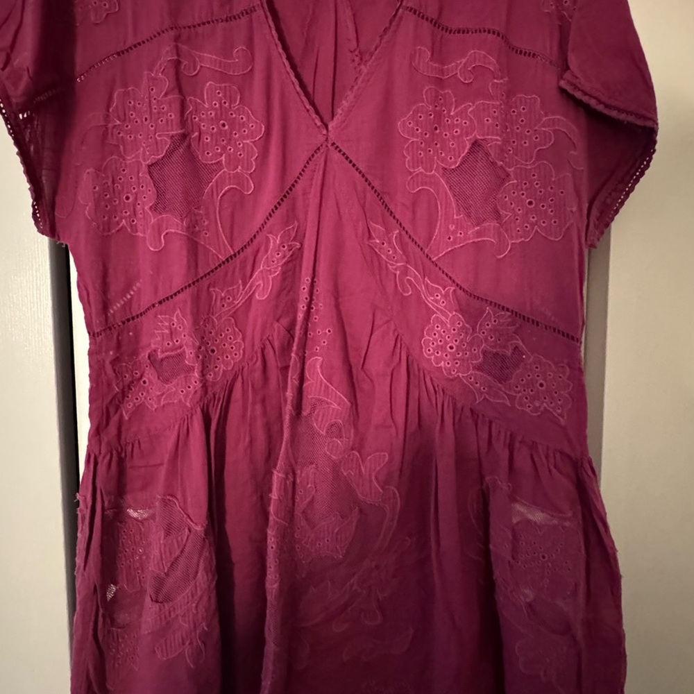 Free People Burgundy Mini Dress